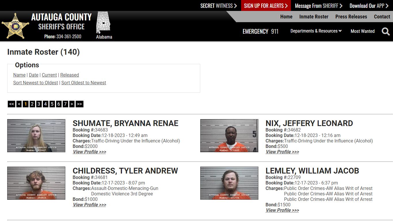 Inmate Roster - Current Inmates Booking Date Descending - Autauga ...