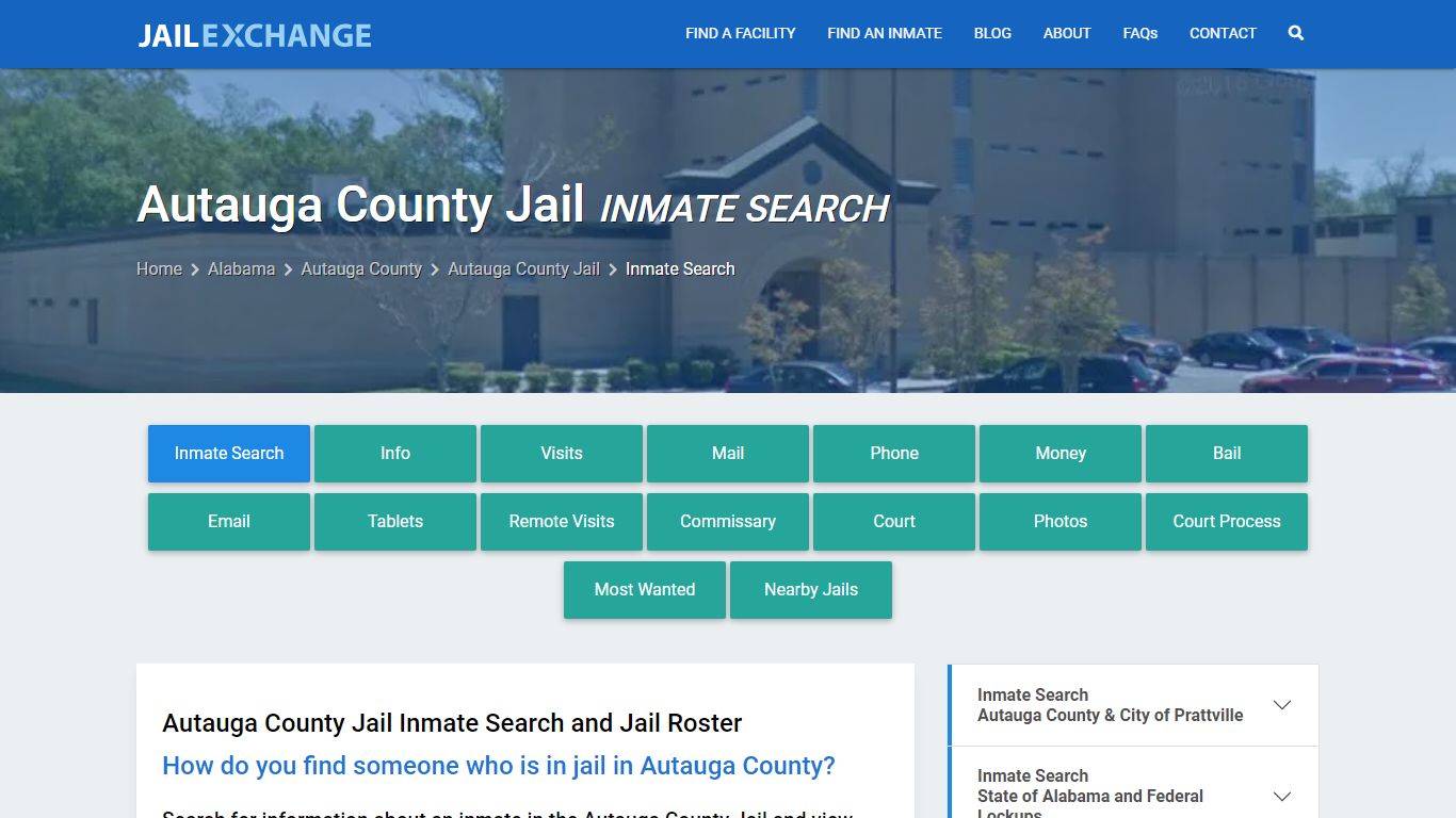 Inmate Search: Roster & Mugshots - Autauga County Jail, AL