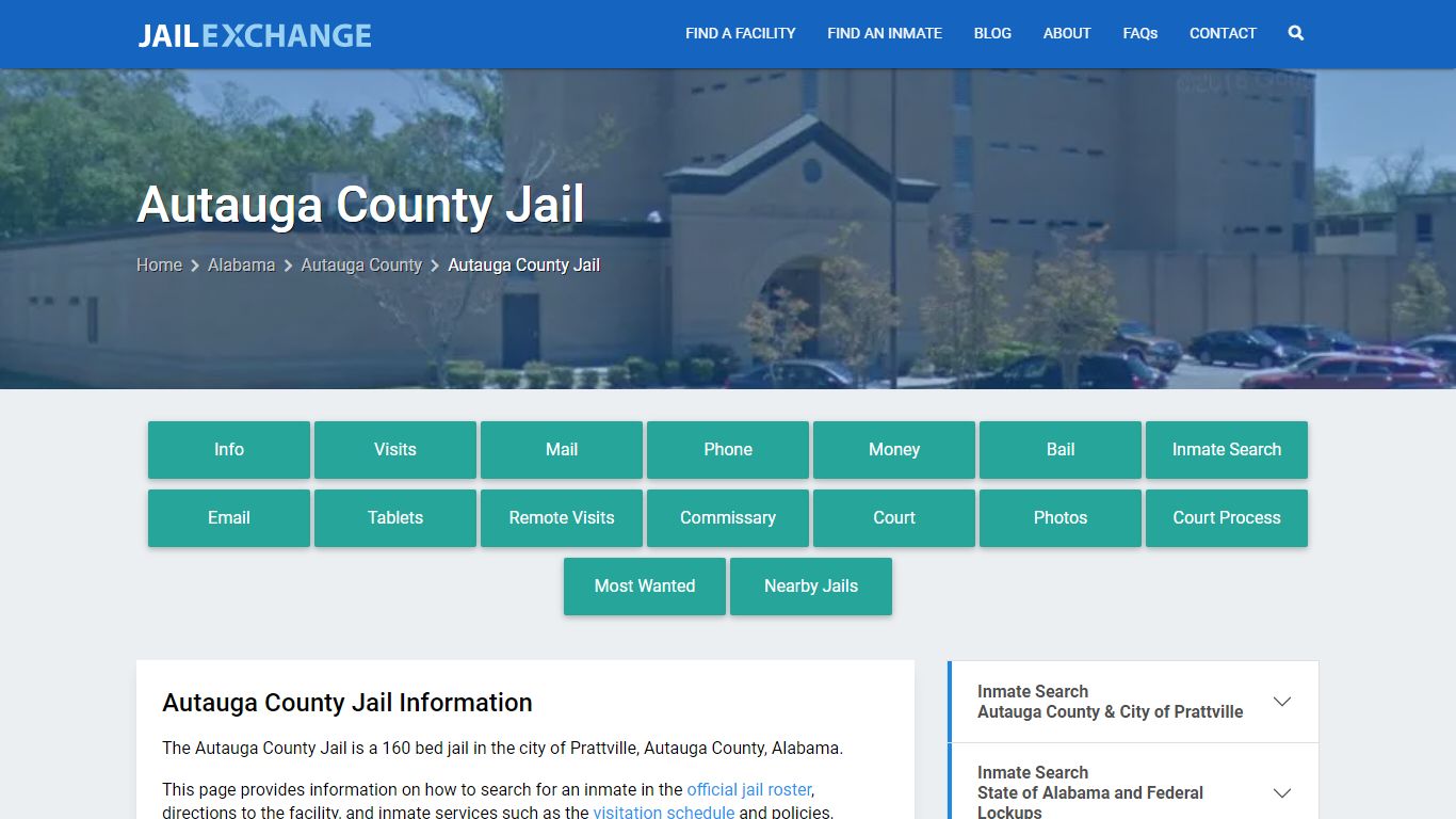 Autauga County Jail, AL Inmate Search, Information