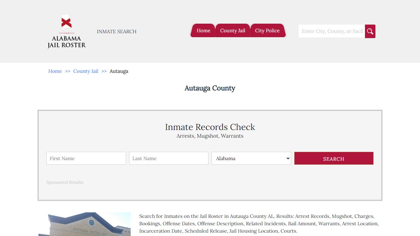 Autauga County | Alabama Jail Inmate Search