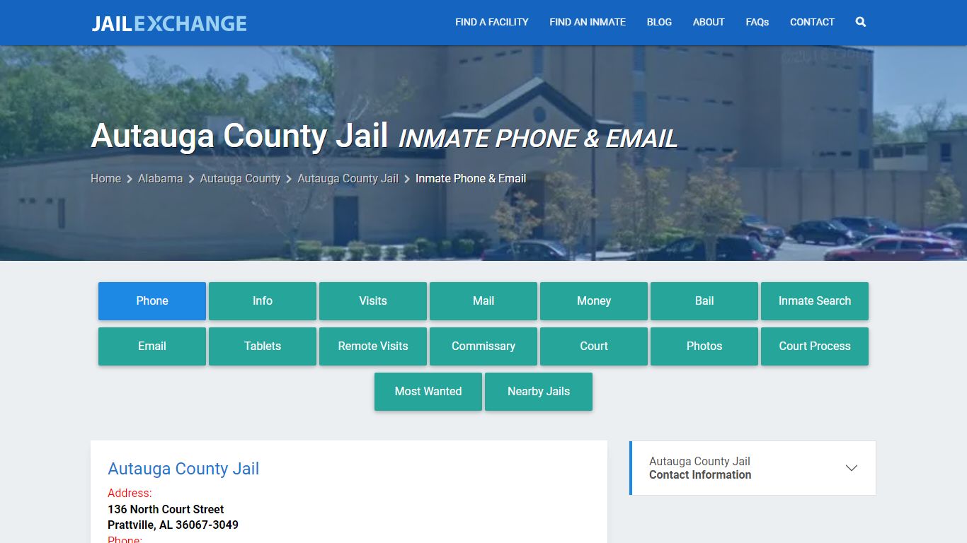 Inmate Phone - Autauga County Jail, AL - Jail Exchange